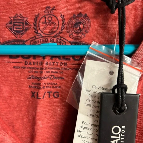 BUFFALO DAVID BITTON MENS SHORT SLEEVE HENLEY - Picture 2 of 6